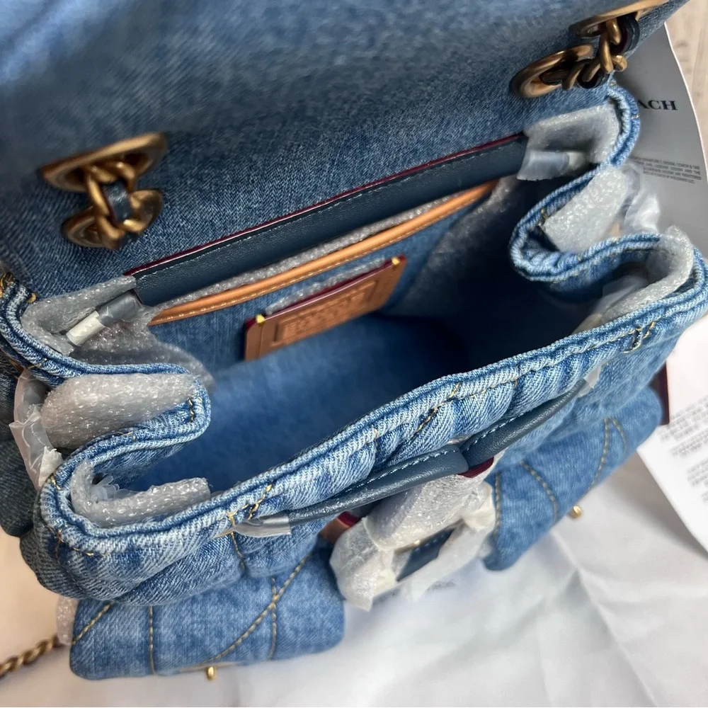 Coach Tabby Denim Backpack - Picture 10 of 12